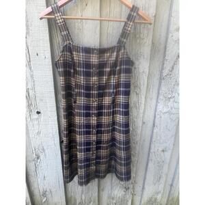 Medium Plaid Dress 90s  Button Down